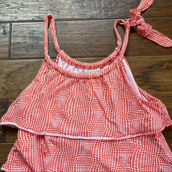 MICHAEL Michael Kors orange & white tiered tank top size medium - Picture 2 of 14